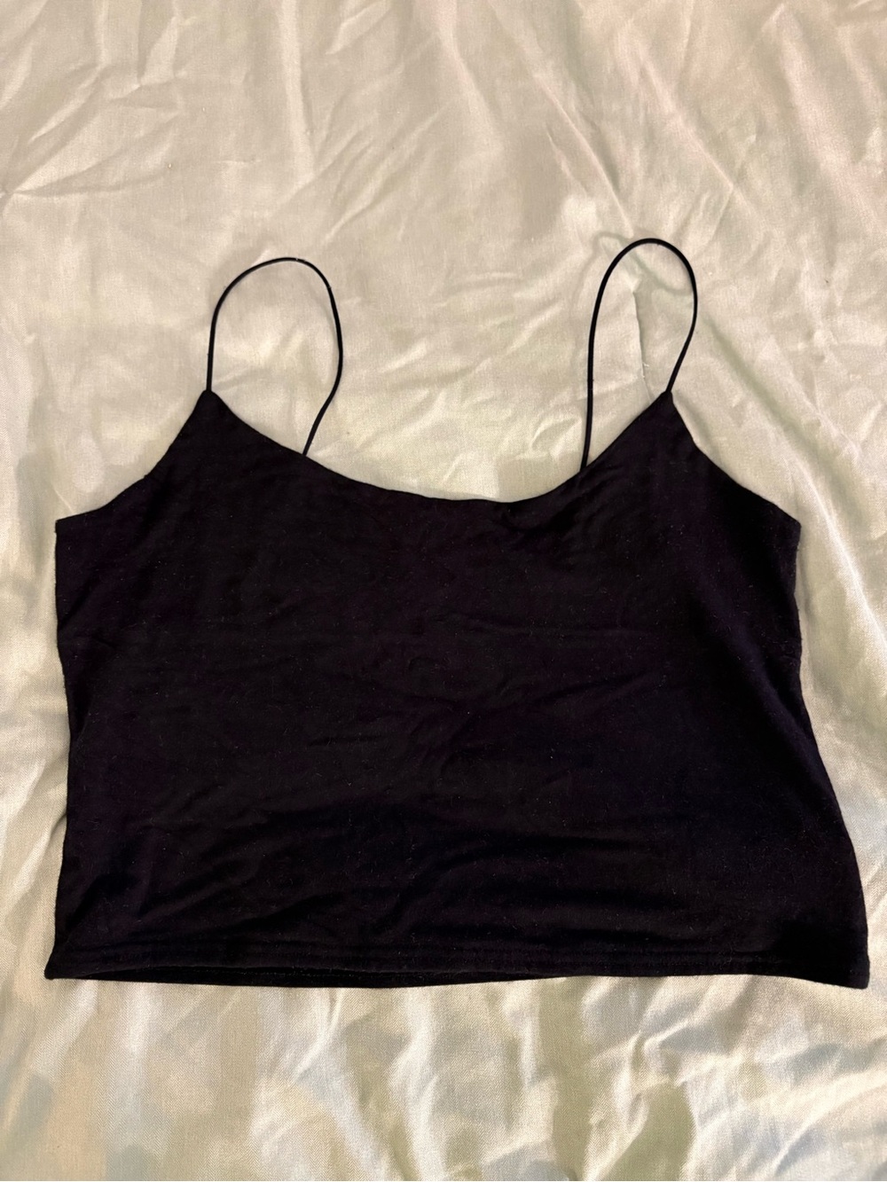Pacsun Basics Black Spaghetti Strap Crop Tank Top